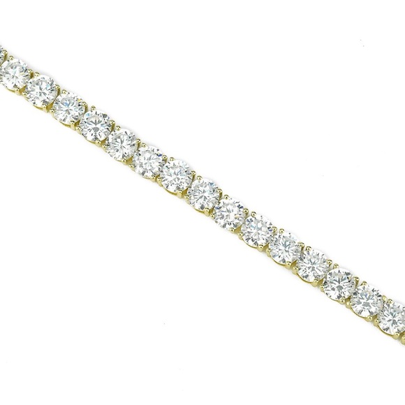 Men’s Gold Diamond Tennis Chain Necklace - Picture 3 of 4